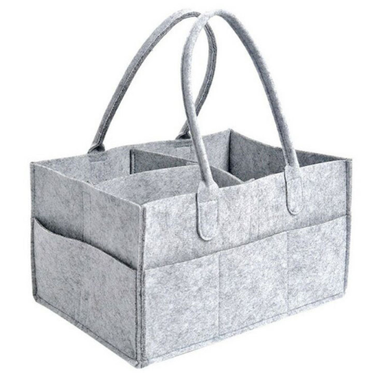 Felt Diaper Storage Basket - Foldable Tote Bag