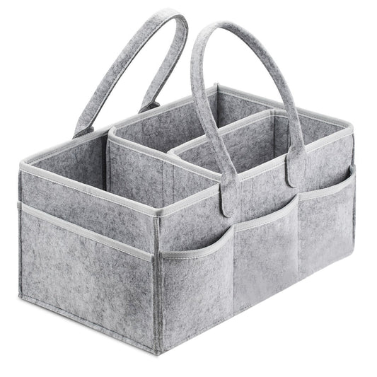 Felt Diaper Storage Basket - Foldable Tote Bag